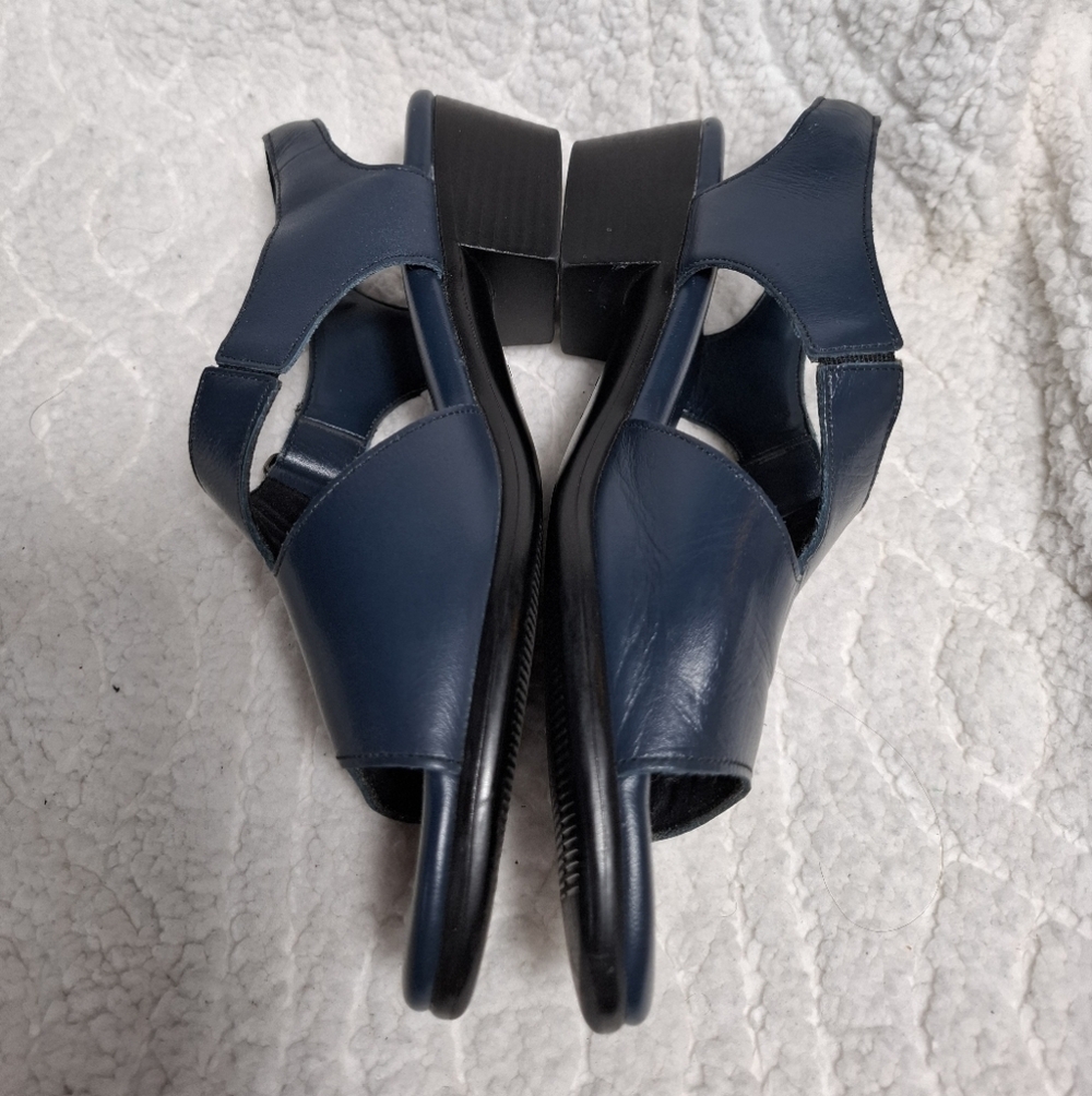 SAS Women's Tripad Comfort Sandals Leather Navy Blue Adjustable Size 7 - Picture 4 of 9